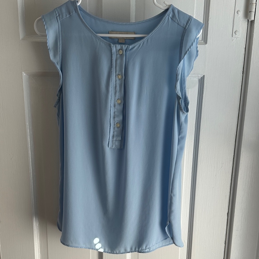 LOFT, Light Blue Sleeveless Blouse, M, EUC